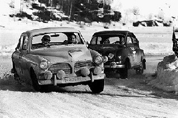 S. Österberg/s. Sabel In Their Volvo 122, Swedish Midnight Sun Rally 1965