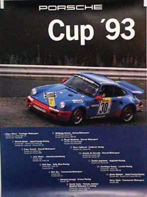 Porsche Original Rennplakat 1993 - Porsche Cup - Gut Erhalten