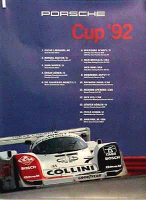 Porsche Original Rennplakat 1992 - Porsche Cup - Gut Erhalten