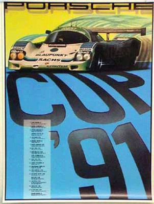 Porsche Original Rennplakat 1991 - Porsche Cup - Neuwertig