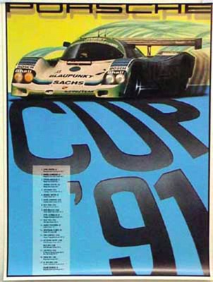 Porsche Original Racing Poster 1991 - Porsche Cup - Small Signs Of Usage