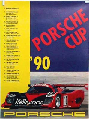 Porsche Original Rennposter 1990 - Porsche Cup - Gut Erhalten