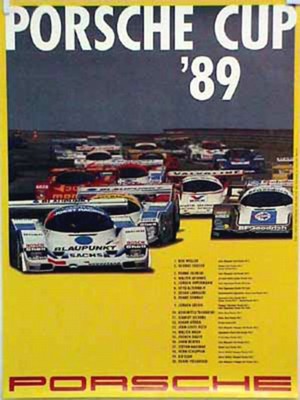 Porsche Original Rennplakat 1989 - Porsche Cup - Leichte Gebrauchsspuren