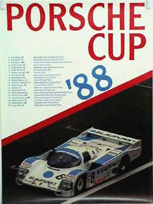 Porsche Original Rennplakat 1988 - Porsche Cup - Gut Erhalten