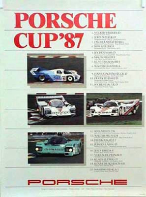 Porsche Original Rennplakat 1987 - Porsche Cup - Gut Erhalten