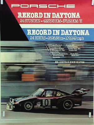 Porsche Original Rennplakat 1979 - 24 Stunden Von Daytona - Gut Erhalten