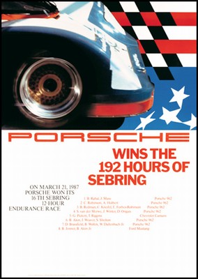 Sieg Bei Den 192 Stunden Von Sebring 1987 - Porsche Reprint