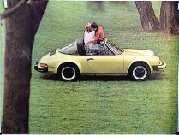 Porsche Original Werbeplakat 1975 - Porsche 911 Targa - Gut Erhalten