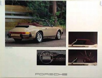 Porsche Original Werbeplakat 1985 - Porsche Cabriolet 911 - Gut Erhalten