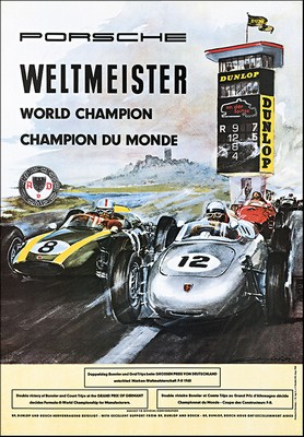 Weltmeister Nürburgring 1960 - Rennplakat Porsche Reprint