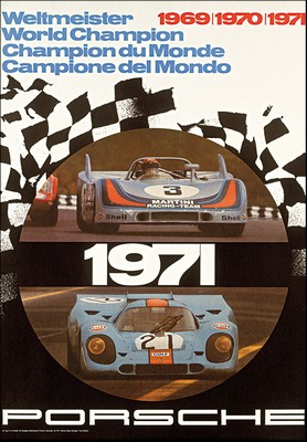 Porsche Race Poster World Champion 1971