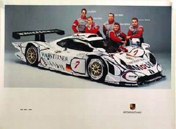 Porsche Original Werbeplakat - 911 Gt1 98 - Mint