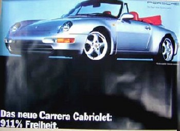 Porsche Original Werbepalakt - Das Neue Carrera Cabriolet - Gut Erhalten