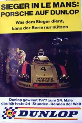 Porsche Original Rennplakat 1977 - Porsche 936 24 Stunden Le Mans - Gut Erhalten