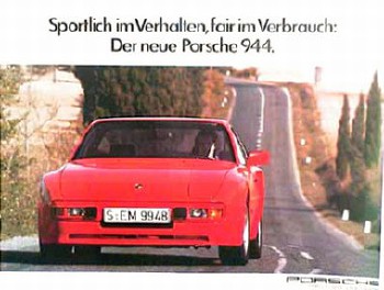 Porsche Original Werbeplakat 1980 - Der Neue Porsche 944 - Gut Erhalten