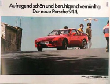 Porsche Original Werbeplakat - Porsche 356 964 944 928 - Gut Erhalten