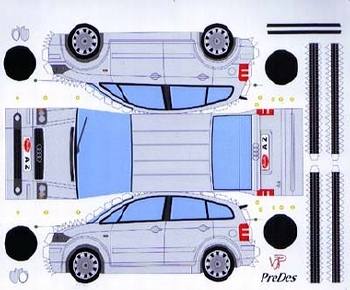 Bastelpostkarte Audi A2