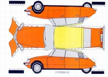 Bastelpostkarte Citroen Ds Orange