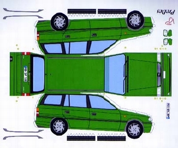 Bastelpostkarte Opel Astra Kombi