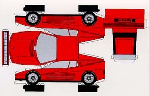 Bastelpostkarte Construction Postcard Ferrari Testarossaferrari