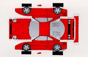 Bastelpostkarte Construction Postcard Ferrari F40