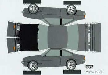 Bastelpostkarte Construction Postcard Opel Manta