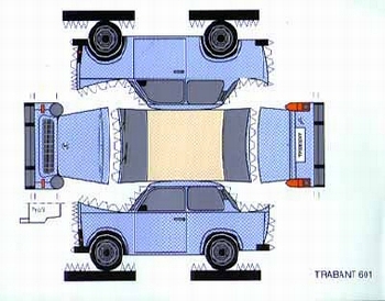Bastelpostkarte Construction Postcard Trabant 601