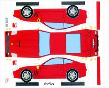 Construction Card Ferrari 550 Maranello