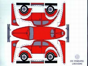 Bastelpostkarte Construction Postcard Vw Volkswagen
