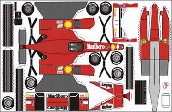 Bastelpostkarte Ferrari F1 2000 Designed