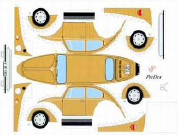 Construction Card Vw Beetle 1303