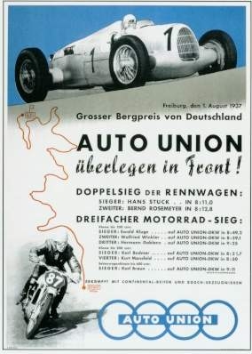 Auto Union Audi Rennen Plakat