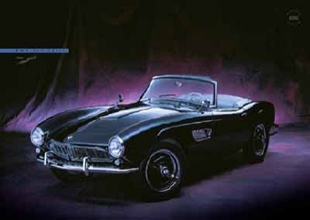 Bmw 507 Cabrio Automobile Car - Postcard Reprint