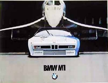 Bmw Plakat Reprint M1 M - Postkarte Reprint