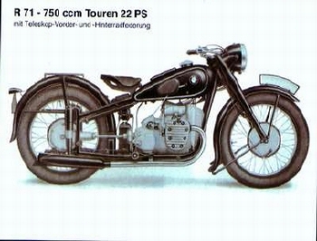 Bmw R 71 1951 Motorrad - Postkarte Reprint