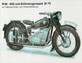 Bmw R-66-600 Ccm Seitenwagen Sport - Postkarte Reprint