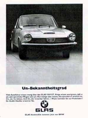 Bmw Anzeige 1967 Reprint Glas - Postkarte Reprint