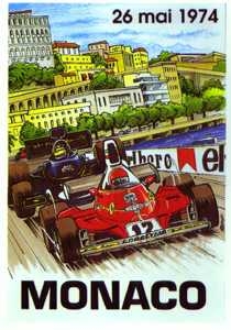 Monaco Grand Prix 1974 - Postkarte Reprint