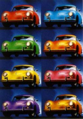 Porsche 356 Coupé Warhol - Postkarte Reprint