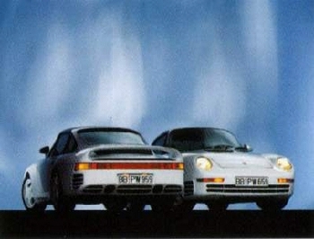 Porsche 911 Doppelmotiv 959 - Postkarte Reprint