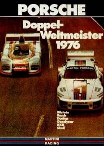 Porsche Rennplakat Reprint Doppelweltmeister 1976 - Postkarte Reprint
