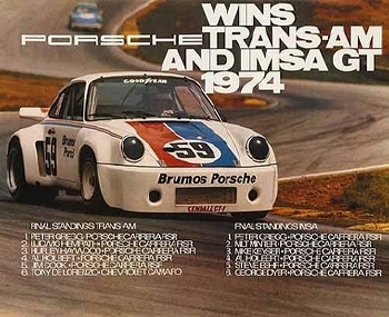 Porsche Rennplakat Reprint Wins Trans-am - Postkarte Reprint