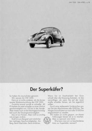 Vw Volkswagen Käfer Werbung