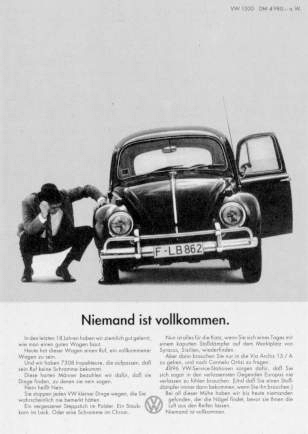 Vw Volkswagen Käfer Werbung