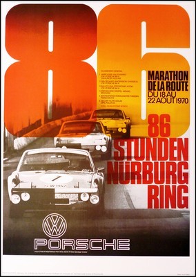 Porsche Postkarte - 86 Stunden Nürburgring 1970