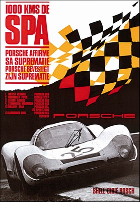 Porsche Postkarte - 1000 Km Spa