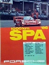 Porsche Original Rennplakat 1986 - 1000 Km Spa - Leichte Gebrauchsspuren