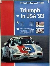 Porsche Original Rennplakat 1993 - Porsche Triumph In Den Usa - Gut Erhalten