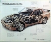 Porsche Original Werbeplakat 1985 - Porsche 944 Turbo Schnittzeichnung - Leichte Gebrauchsspuren