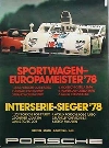 Porsche Original Rennplakat 1978 - Porsche 908/3 Turbo Siege - Gut Erhalten